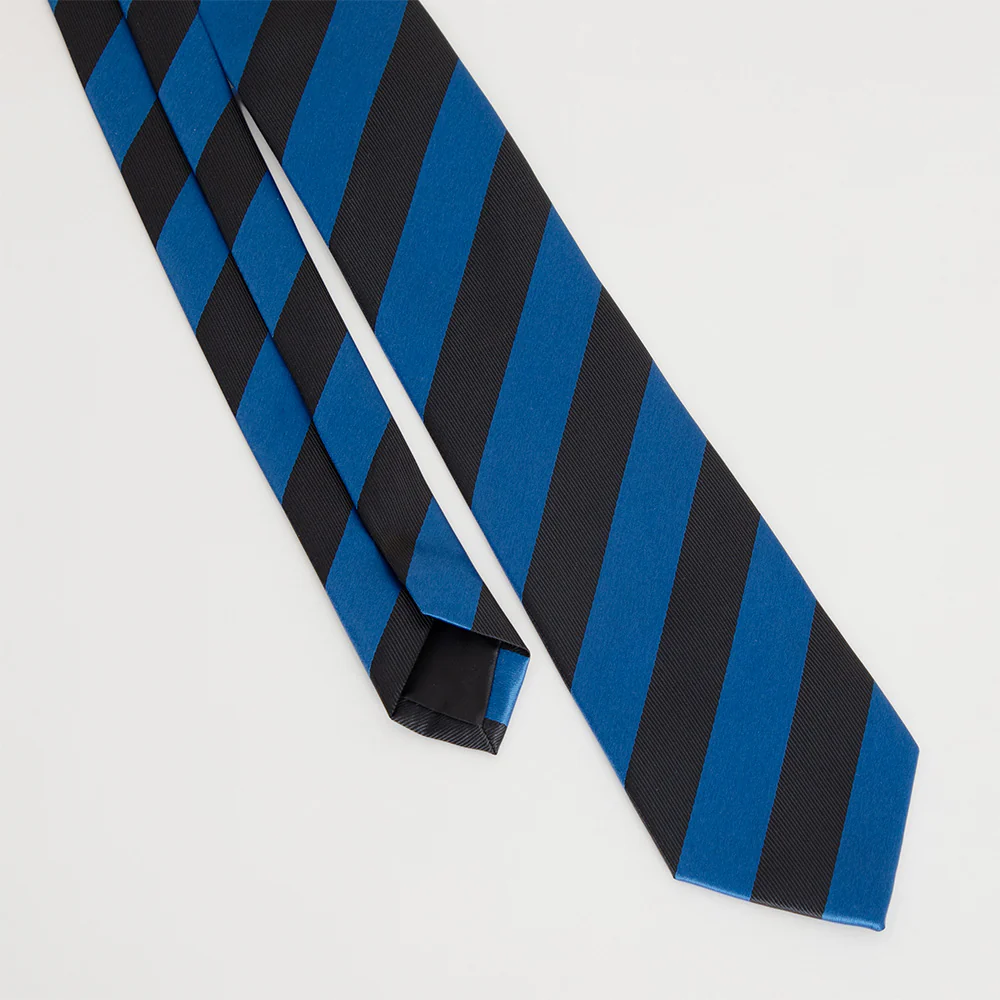 Black & Blue Striped Necktie - Image 3