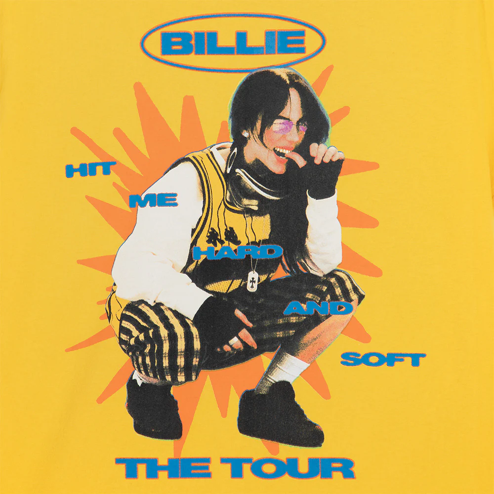 Color Burst HIT ME HARD AND SOFT: THE TOUR Gold T-Shirt - Image 3