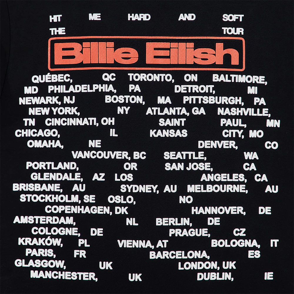 Glasses HIT ME HARD AND SOFT: THE TOUR 2024 Black T-Shirt - Image 3