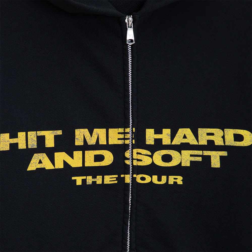 HIT ME HARD AND SOFT Live in 3D Hands Black Zip Hoodie - Image 3