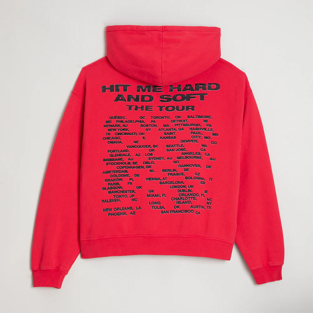 How to Bend HIT ME HARD AND SOFT: THE TOUR Red Hoodie - Image 4