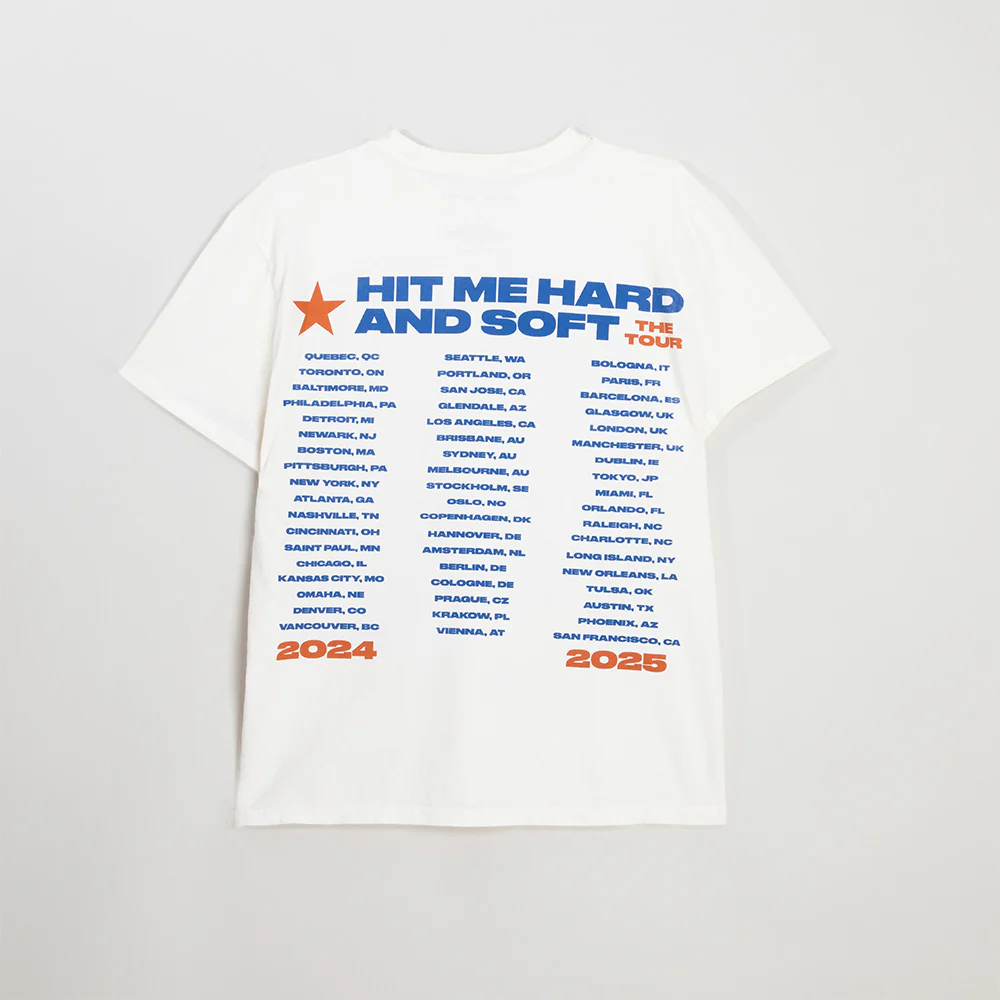 Lean HIT ME HARD AND SOFT: THE TOUR 2024 White T-Shirt - Image 3