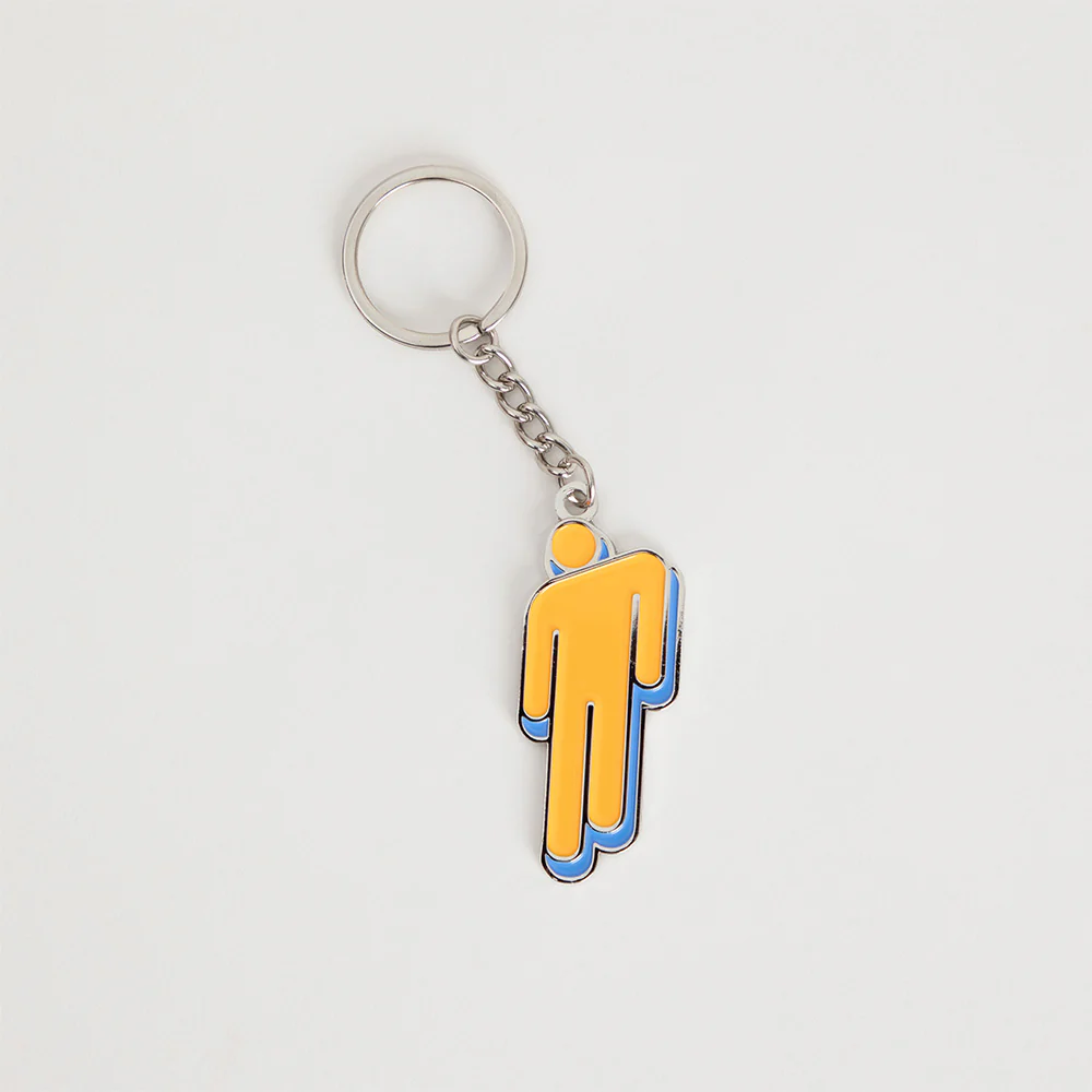 Orange Blohsh Metal Keychain